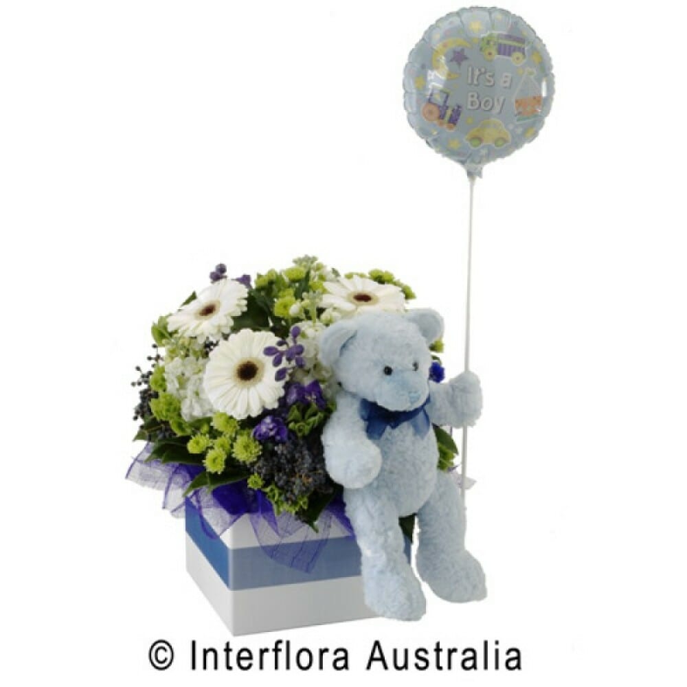 Itâ€™s a Boy â€“ Flowers Teddy & Balloon